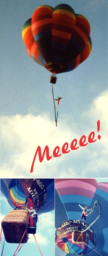 Mike Gruntman and bungee jumping from a hot air balloon